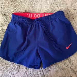 NIKE blue and hot pink workout shorts